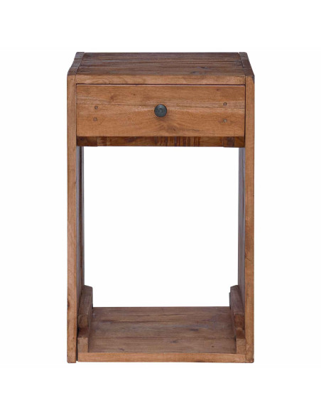 Comodino Marrone 63 x 30 x 79 cm Legno di Mogano Massello