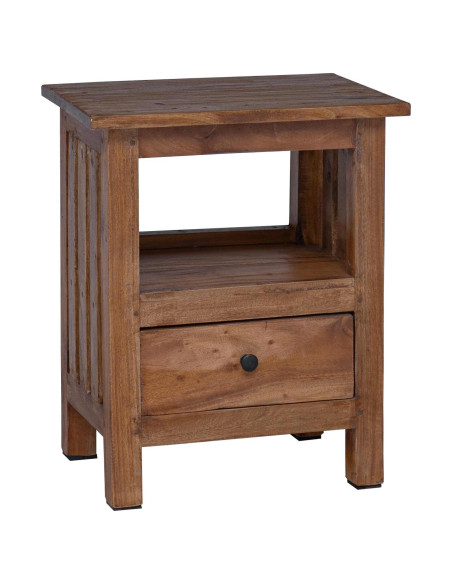 Comodino Marrone 41 x 30 x 50 cm Legno di Mogano Massello