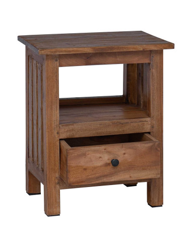 Comodino Marrone 41 x 30 x 50 cm Legno di Mogano Massello