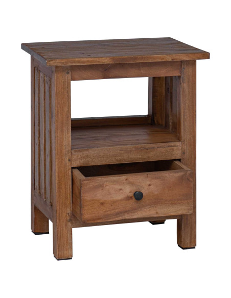 Comodino Marrone 41 x 30 x 50 cm Legno di Mogano Massello