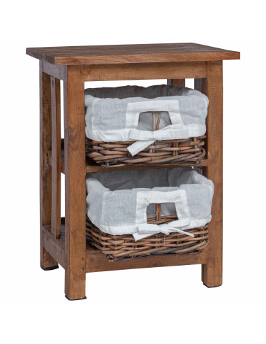 Tavolo laterale Marrone Legno massello di mogano