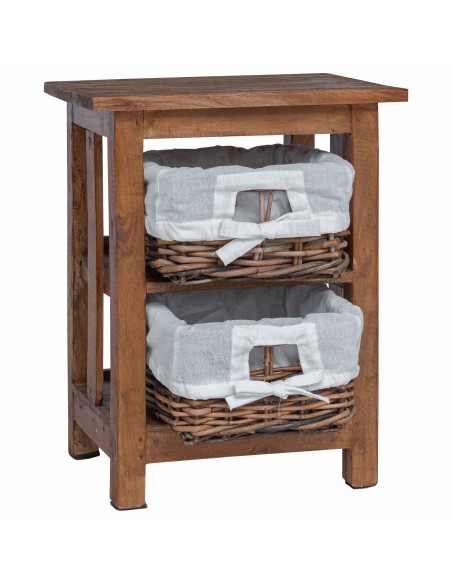 Tavolo laterale Marrone Legno massello di mogano