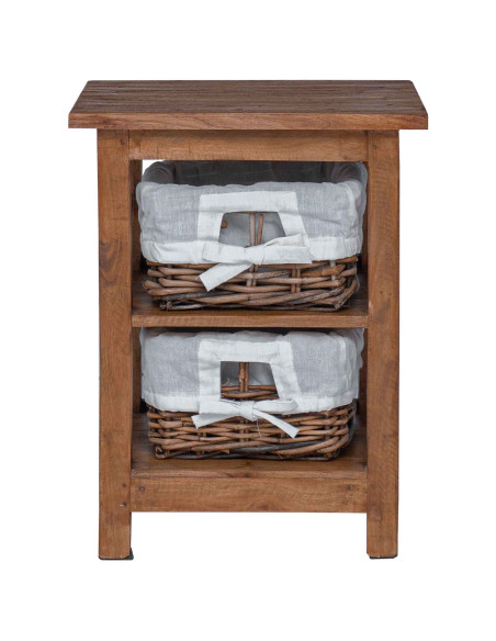 Tavolo laterale Marrone Legno massello di mogano