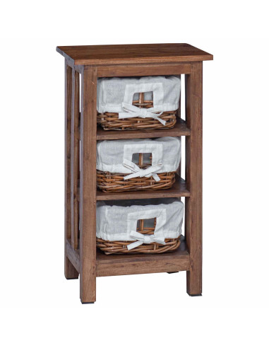 Tavolo laterale Marrone Legno massello di mogano