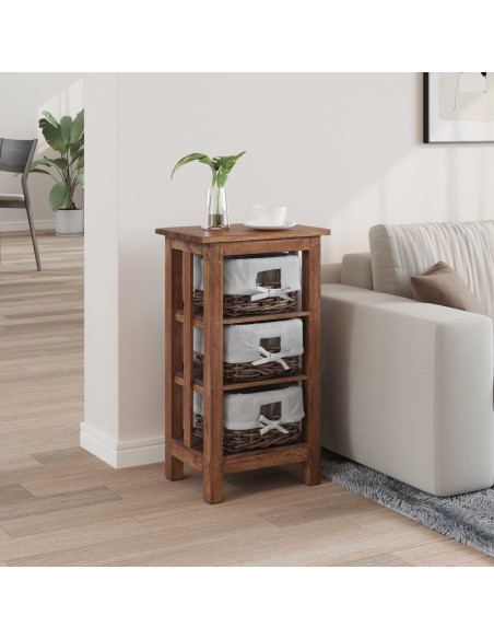 Tavolo laterale Marrone Legno massello di mogano