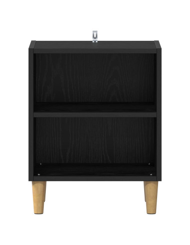 Armadietto per letto Rovere Nero 40 x 30 x 50 cm