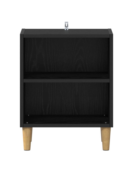 Armadietto per letto Rovere Nero 40 x 30 x 50 cm