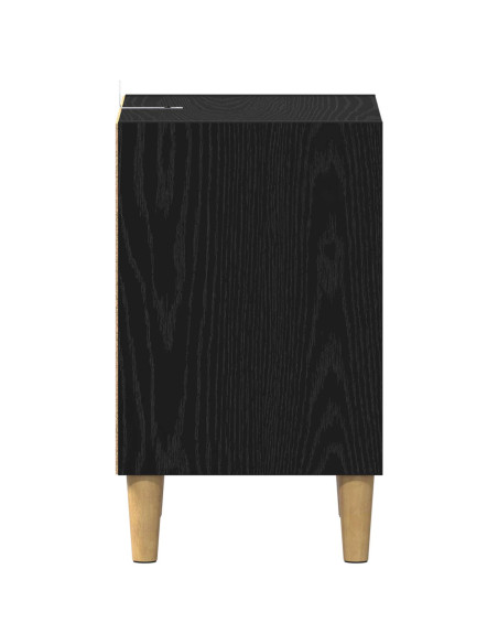 Armadietto per letto Rovere Nero 40 x 30 x 50 cm