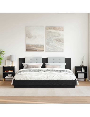 Armadietto per letto 2 pcs Rovere Nero 40 x 30 x 50 cm