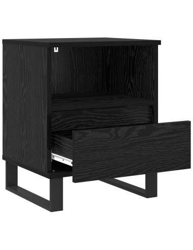 Armadietto per letto con cassetto Rovere Nero 40 x 35 x 50 cm