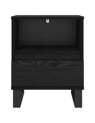Armadietto per letto con cassetto Rovere Nero 40 x 35 x 50 cm