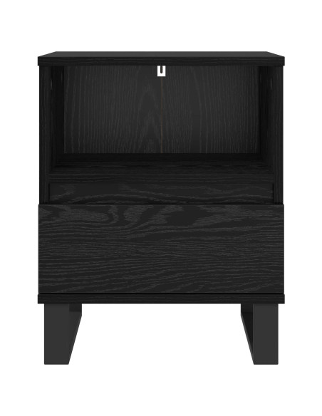 Armadietto per letto con cassetto Rovere Nero 40 x 35 x 50 cm