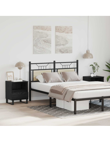 Armadietto per letto con cassetto Rovere Nero 40 x 35 x 50 cm