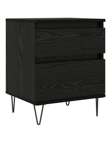 Armadietto per letto con cassetto Rovere Nero 40 x 35 x 50 cm