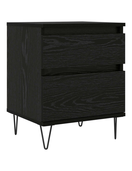 Armadietto per letto con cassetto Rovere Nero 40 x 35 x 50 cm