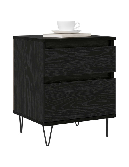 Armadietto per letto con cassetto Rovere Nero 40 x 35 x 50 cm