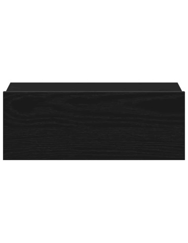 Comodino sospeso Rovere Nero 40x32x15 cm in Legno ingegnerizzato
