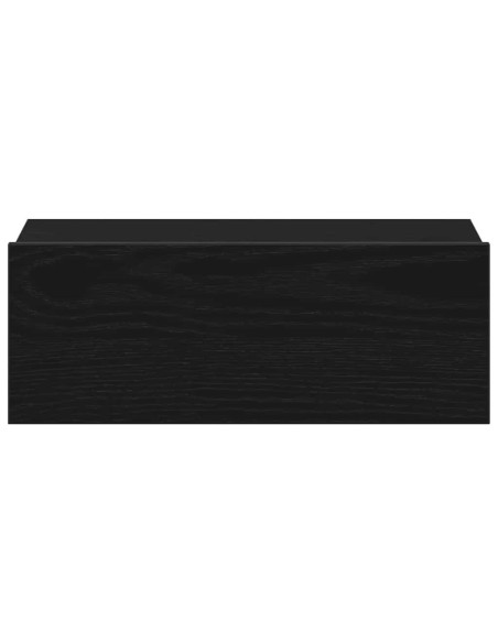 Comodino sospeso Rovere Nero 40x32x15 cm in Legno ingegnerizzato