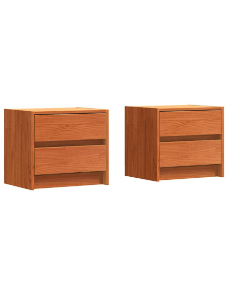 Comodini 2 pcs Marrone cerato 40 x 30.5 x 35.5 cm Legno di pino