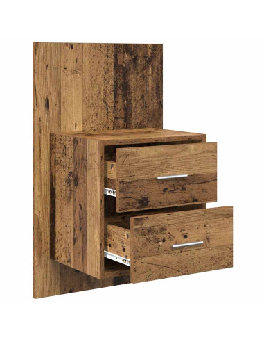 Mobiletto da comodino a parete con cassetto 2 pcs Legno vecchio