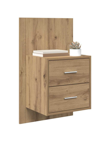 Mobiletto da comodino a parete 2 pcs Rovere artigianale
