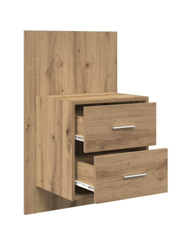 Mobiletto da comodino a parete 2 pcs Rovere artigianale