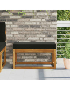 Cuscino da Sedia Esterno Nero 80 x 40 x 8 cm 100% Poliestere