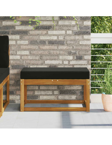 Cuscino da Sedia Esterno Nero 80 x 40 x 8 cm 100% Poliestere