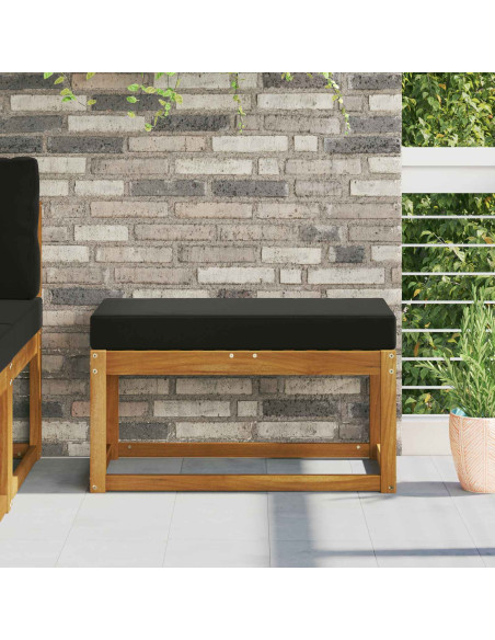 Cuscino da Sedia Esterno Nero 80 x 40 x 8 cm 100% Poliestere