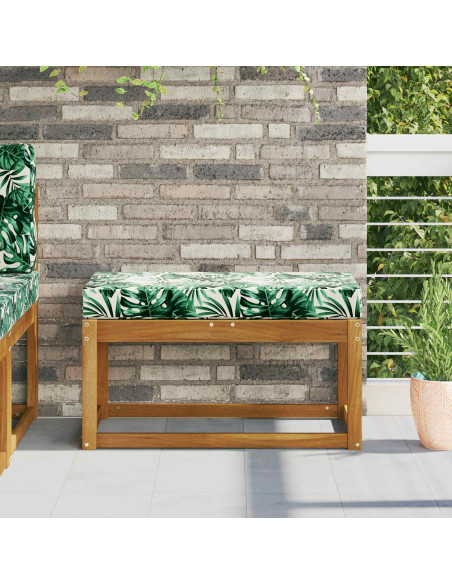 Cuscino da Sedia Esterno Motivo Foglia 80 x 40 x 8 cm