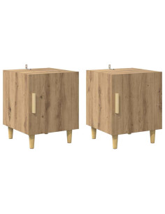 Armadio da Notte 2 pcs Rovere artigianale 40 x 40 x 50 cm 2