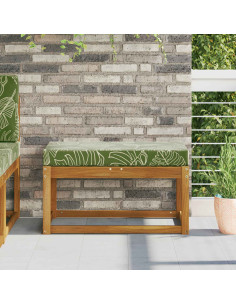 Cuscino da Sedia Esterno Design a foglia 80 x 40 x 8 cm