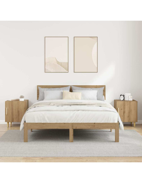 Armadio da Notte 2 pcs Rovere artigianale 40 x 40 x 50 cm