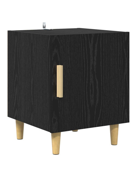 Armadio da Notte Rovere Nero 40 x 40 x 50 cm Legno multistrato