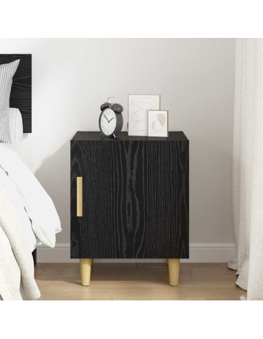Armadio da Notte Rovere Nero 40 x 40 x 50 cm Legno multistrato