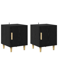 Armadio da Notte 2 pcs Rovere Nero 40 x 40 x 50 cm 2
