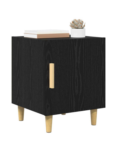 Armadio da Notte 2 pcs Rovere Nero 40 x 40 x 50 cm