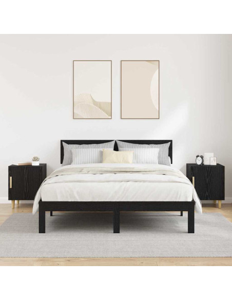 Armadio da Notte 2 pcs Rovere Nero 40 x 40 x 50 cm