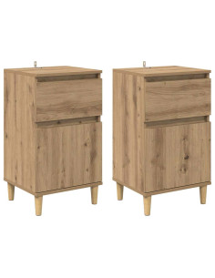Armadio da Notte 2 pcs Rovere artigianale 40 x 35 x 70 cm 2