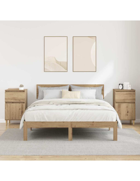 Armadio da Notte 2 pcs Rovere artigianale 40 x 35 x 70 cm