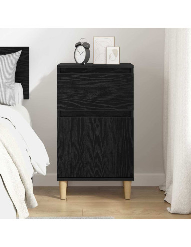 Armadio da Notte Rovere Nero 40 x 35 x 70 cm Legno multistrato