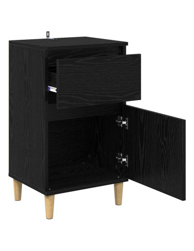 Armadio da Notte Rovere Nero 40 x 35 x 70 cm Legno multistrato