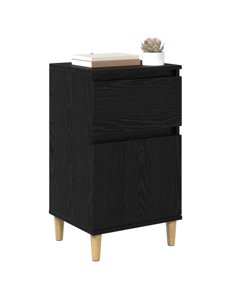 Armadio da Notte con cassetto 2 pcs Rovere Nero 40 x 35 x 70 cm