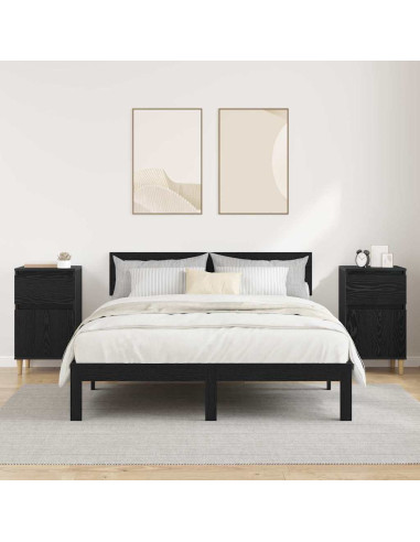 Armadio da Notte con cassetto 2 pcs Rovere Nero 40 x 35 x 70 cm