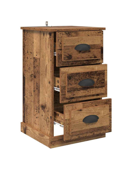 Armadio da Notte con cassetto Legno vecchio 39 x 39 x 67,5 cm