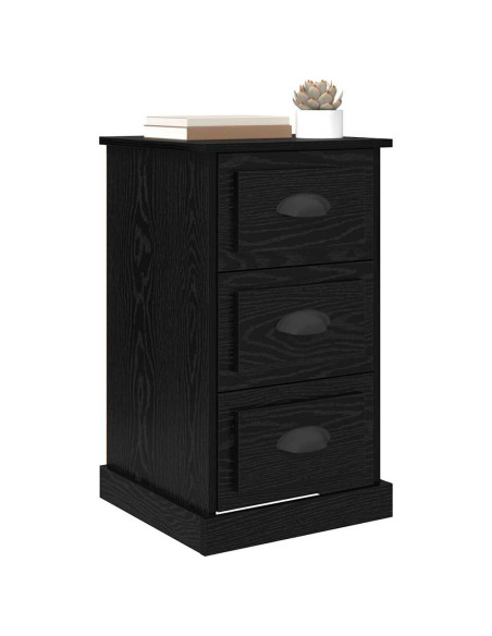 Armadio da Notte con cassetto Rovere Nero 39 x 39 x 67,5 cm