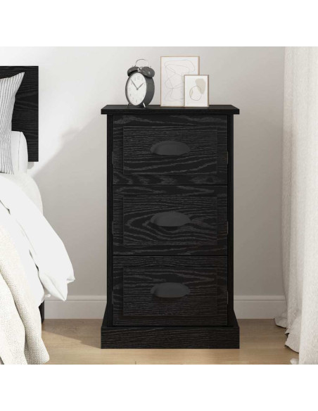 Armadio da Notte con cassetto Rovere Nero 39 x 39 x 67,5 cm