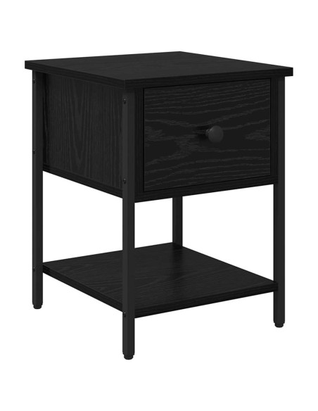 Comodino Rovere Nero 34 x 35,5 x 45 cm Legno multistrato