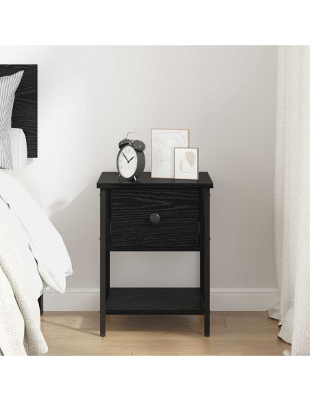 Comodino Rovere Nero 34 x 35,5 x 45 cm Legno multistrato