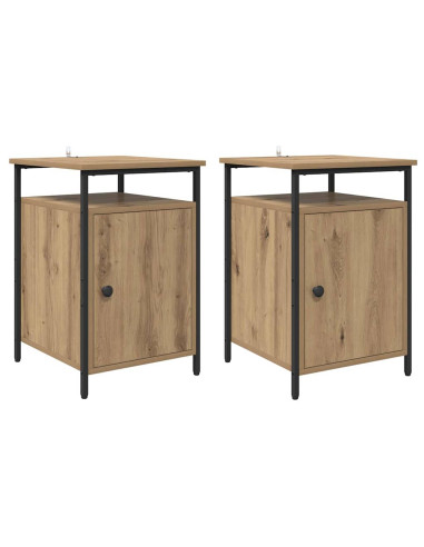Armadio da Notte 2 pcs Rovere artigianale 40 x 42 x 60cm